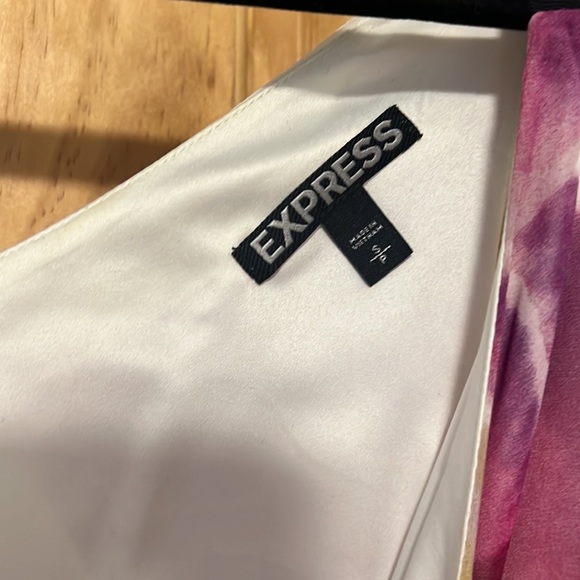 Express Orchid Pattern Asymmetric Hem Long Dress - Picture 4 of 4